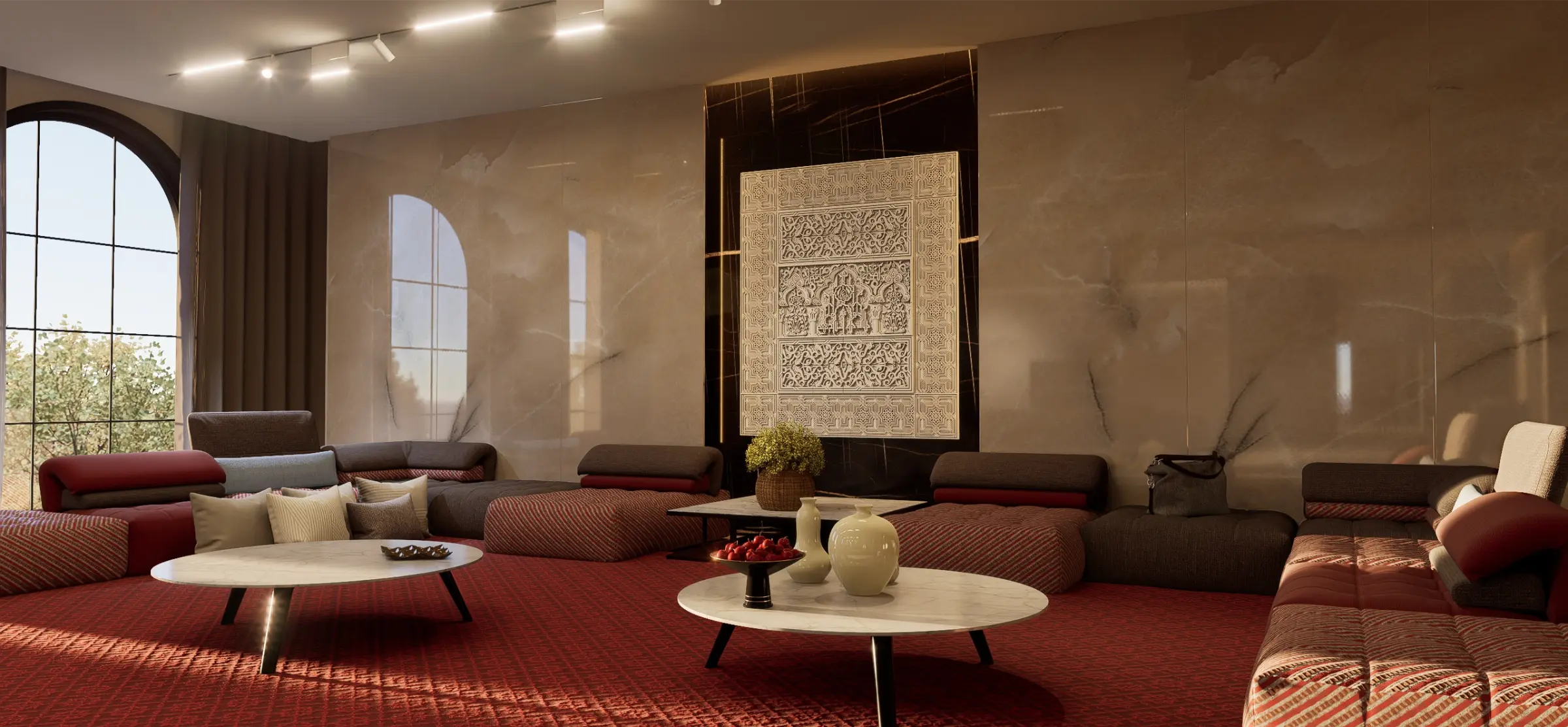 Wall art sculpture for modern majlis